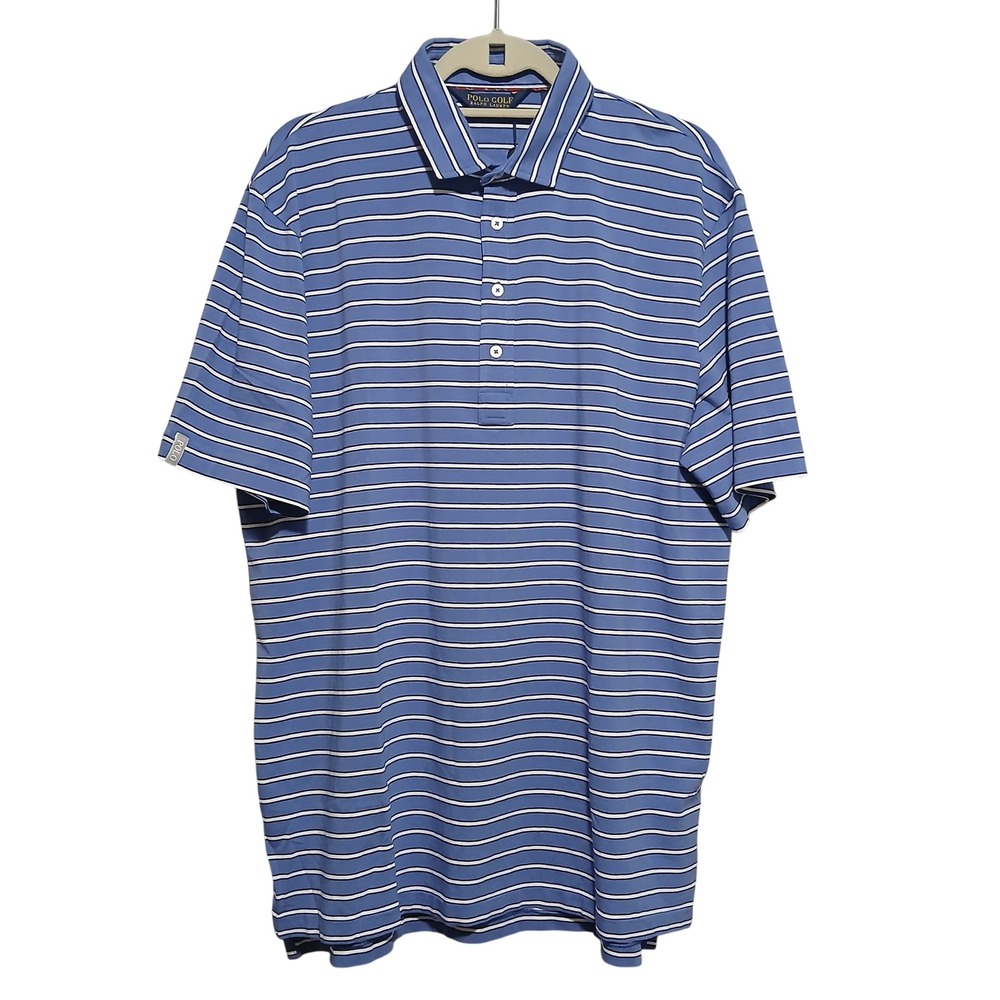 Polo Golf Ralph‎ Lauren Mens Striped Stretch Lisle Golf Polo Shirt
